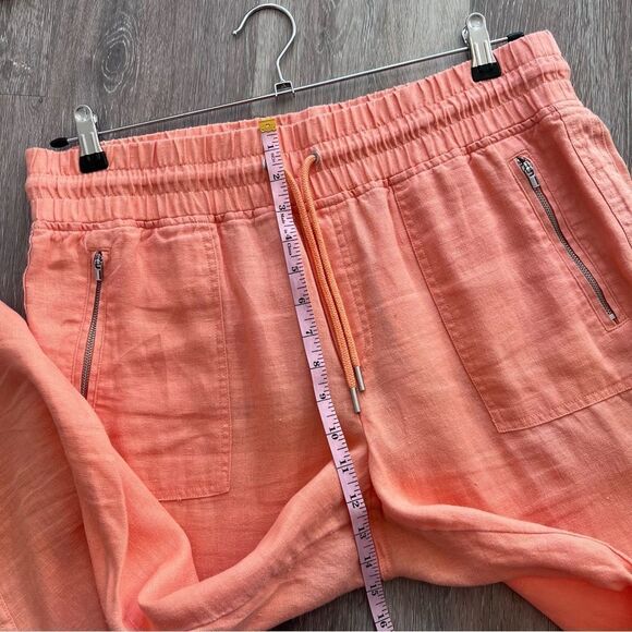 Athleta Cabo linen‎ joggers in orange women’s size 14 - Picture 4 of 8